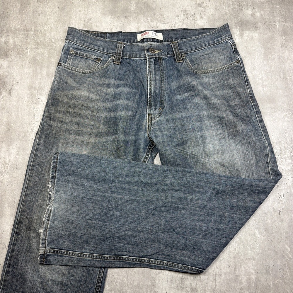 Levi's 527 Low Rise Boot Cut Jeans Men's 36x30 100% Cotton Flap Pockets USA